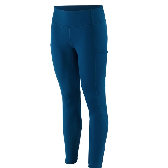 Patagonia Pants - Patagonia Women's Pack Out Tights Medium Blue Hiking Zipper Pockets Outdoors